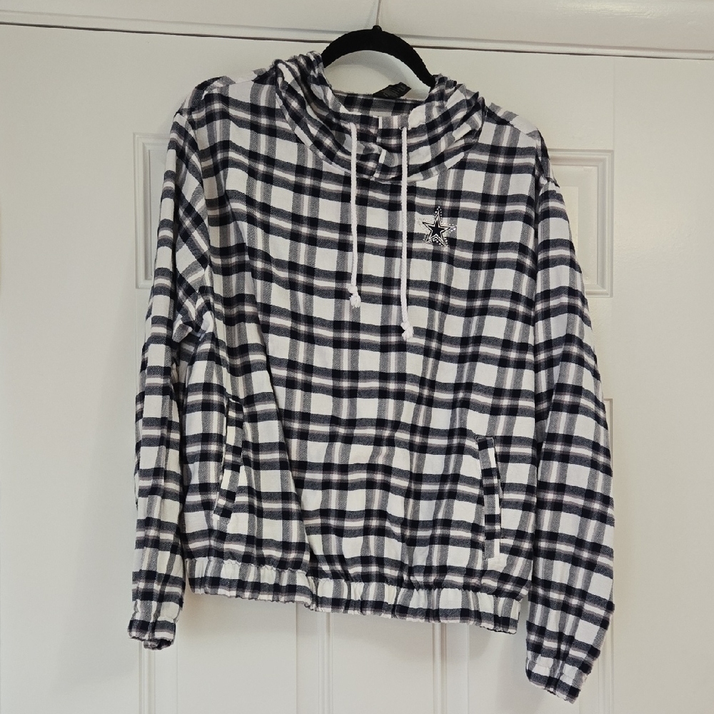 Dallas Cowboys Pullover Flannel Hoodie,  Large